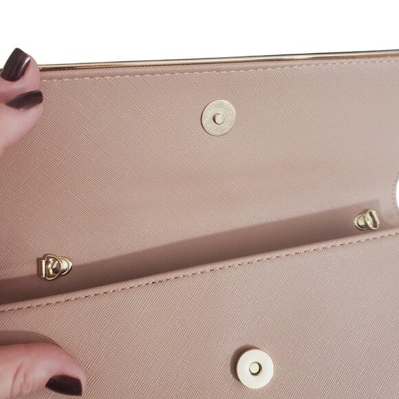 Madison West | Flap Lasercut Handbag Clutch with Interior Pocket and Card Slots - Picture 9 of 11
